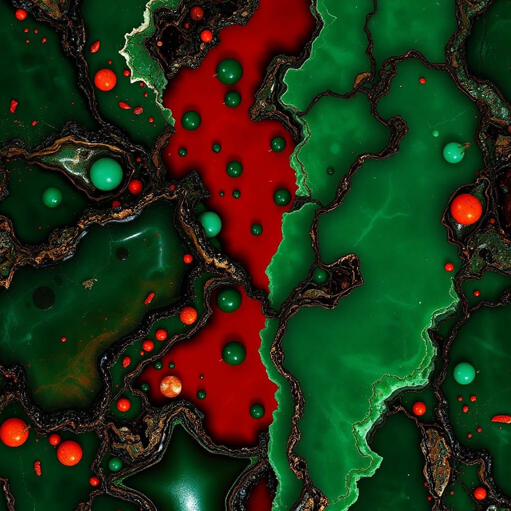 Surreal Jade Abstract with Somber Tones