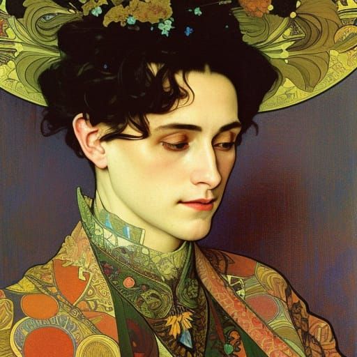 Portrait of Young Man in Composite Surrealist Style