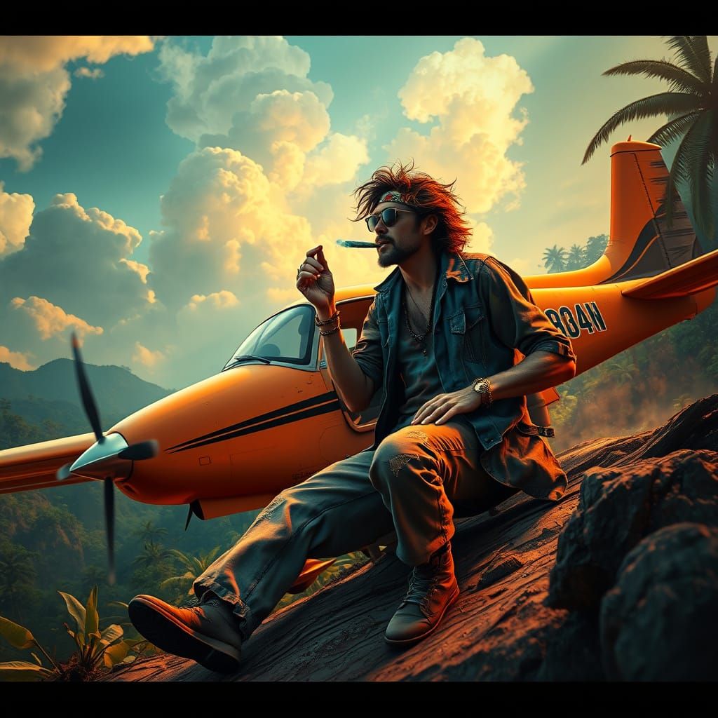 Stoner Pilot Emergency Landing in Hyperdetailed Style