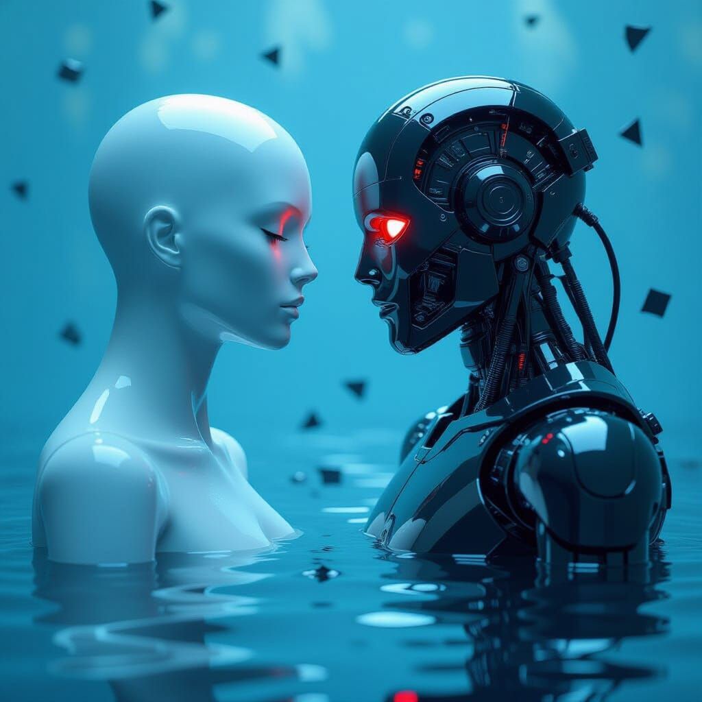 Mannequin Meets Robot in Mysterious Water