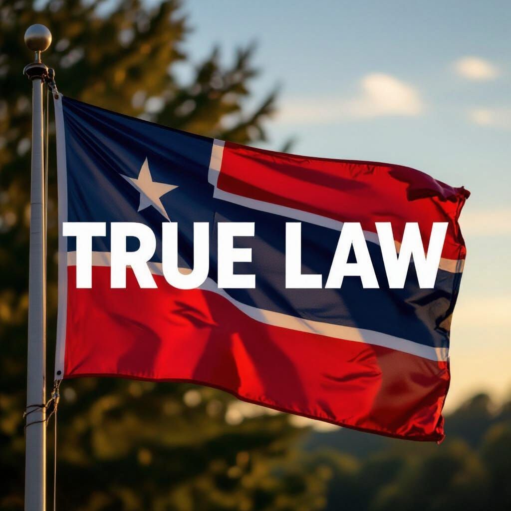 Tennessee Flag Displays "True Law" Text in Realistic Photo S...