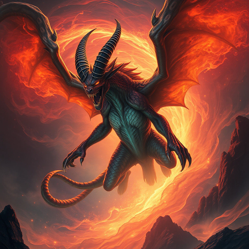 Majestic Demon Emerges in a Matte Painting