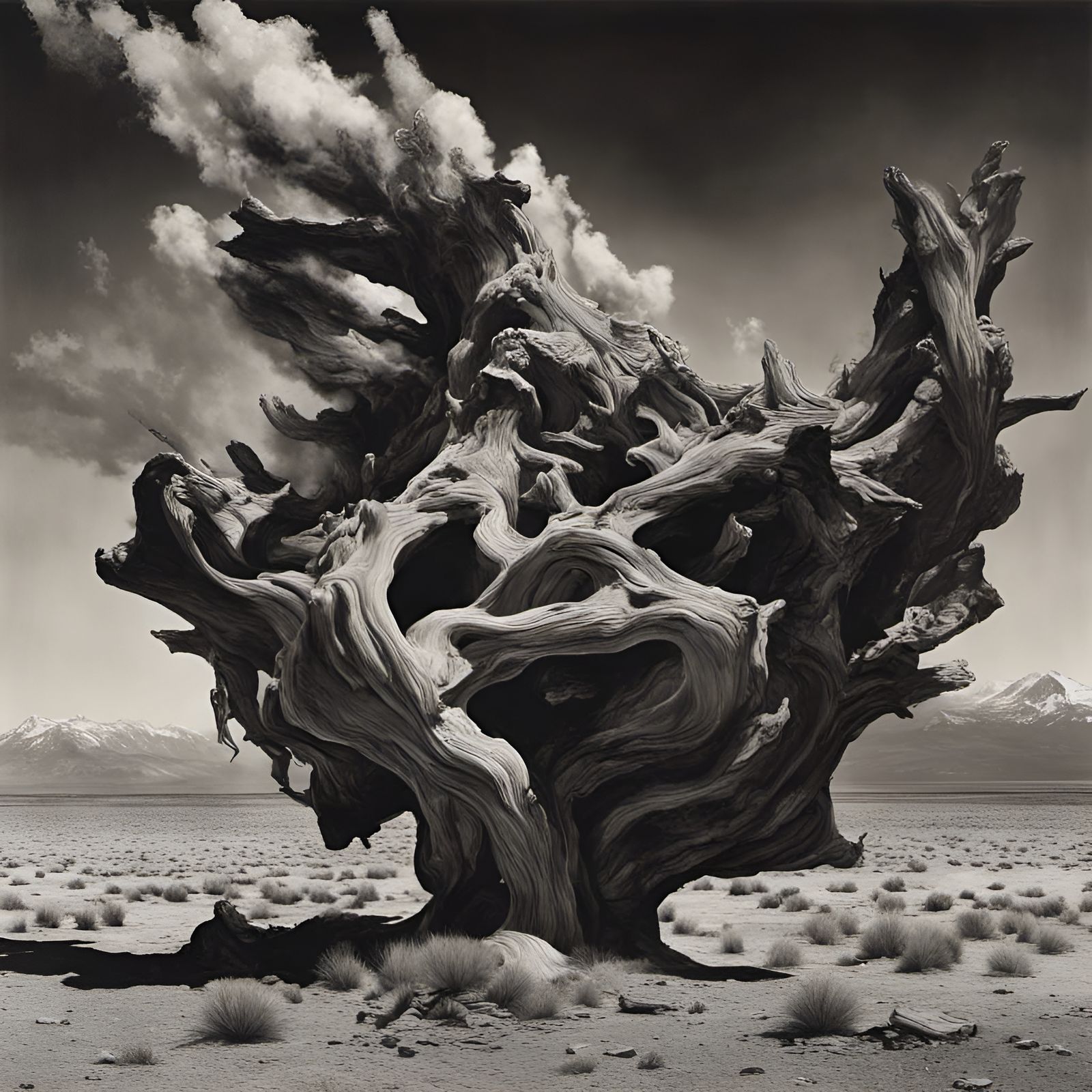 Hyperrealistic Chaos Landscape in Ansel Adams Style