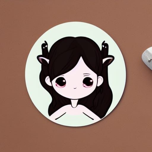 Kawaii Satyr Sticker Illustration in Pastel Colors