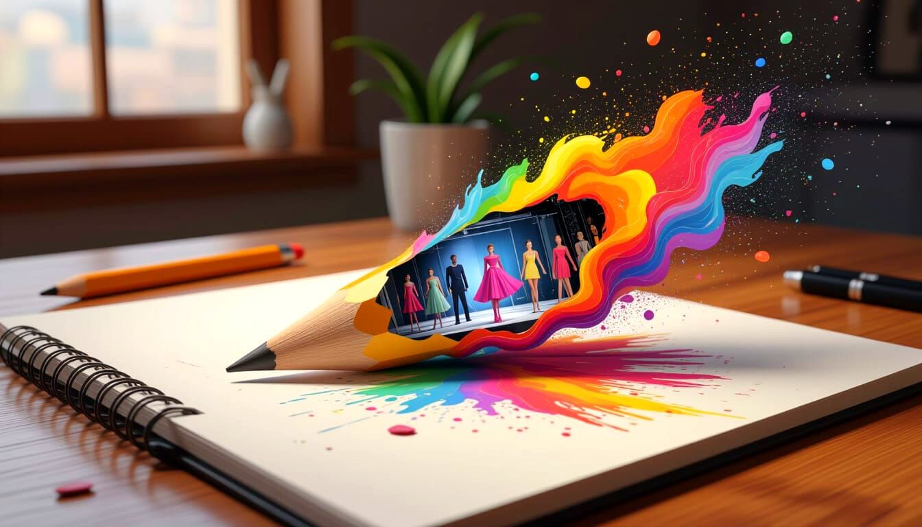 Pencil Unfurls Miniature Fashion Show on Desk