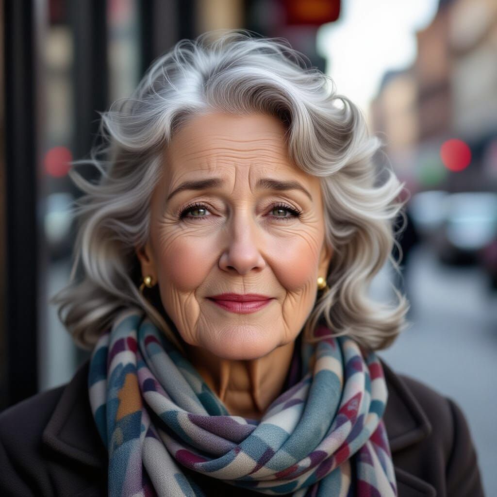 Resilient Portrait: Gray Hair and Wrinkles