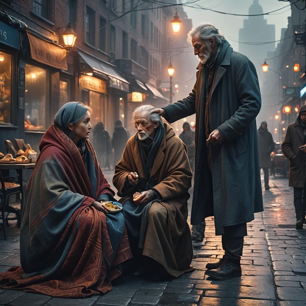 Kindness on a Cold Street: Fantasy Concept Art