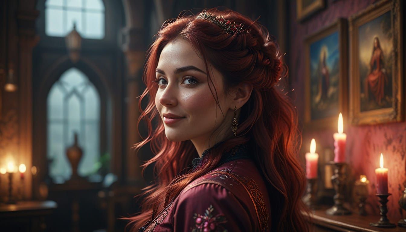 Ethereal Woman in Vintage Elegance