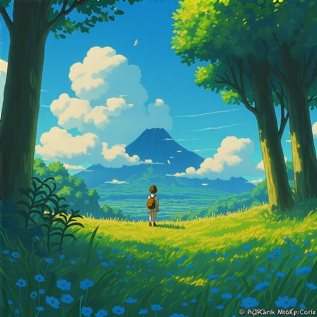 Grimdark Anime Key Visual in Studio Ghibli Style