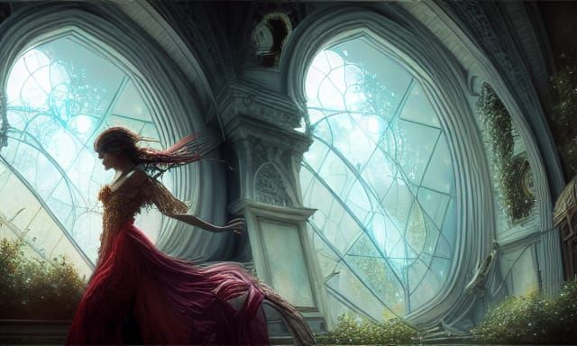 Magical Intricate Digital Landscape in Hyperdetailed Style