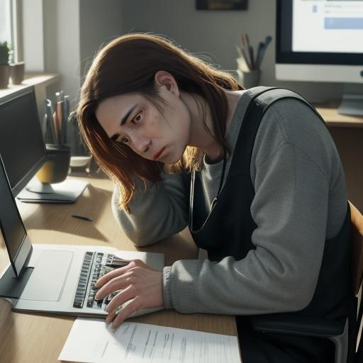 Isolated Disabled Person: Hyperrealistic Digital Portrait