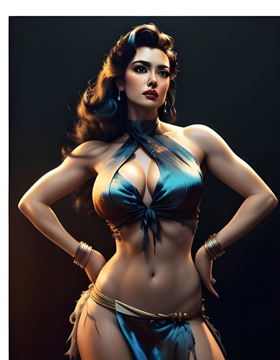 Space Princess Pinup in Retro Action Style