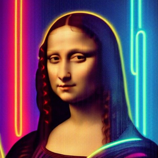 Mona Lisa in Cyberpunk 2099 Style