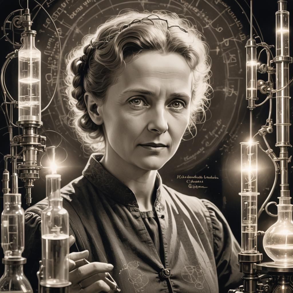 Marie Curie's Polonium Discovery, Art Deco Style