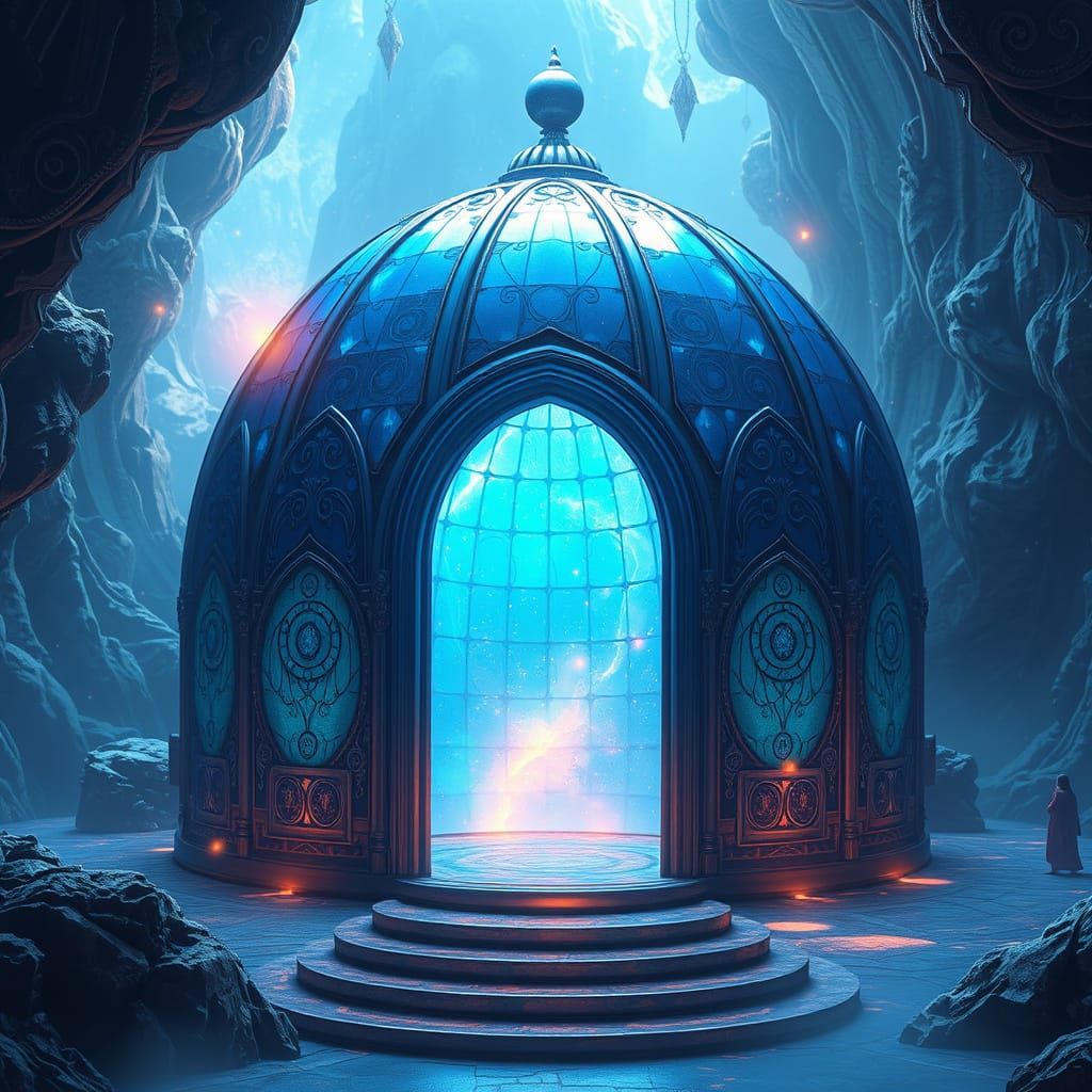 Luminous Opal Citadel in a Dreamlike Realm