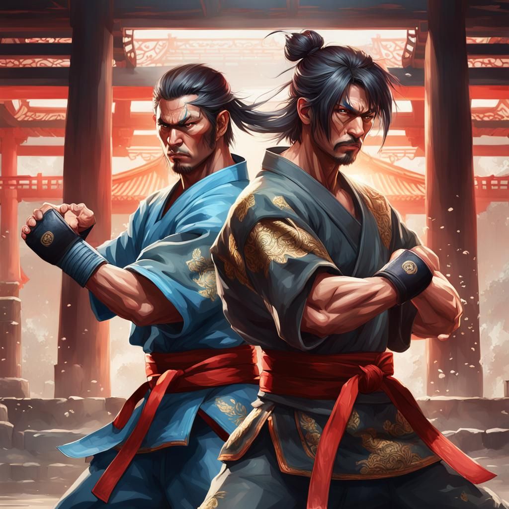 Karate vs Kung Fu in Japanese Temple