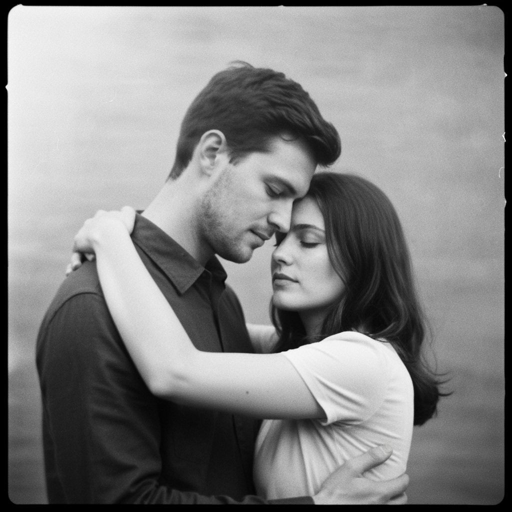 Tender Embrace: Black and White Photo Evokes Nostalgia