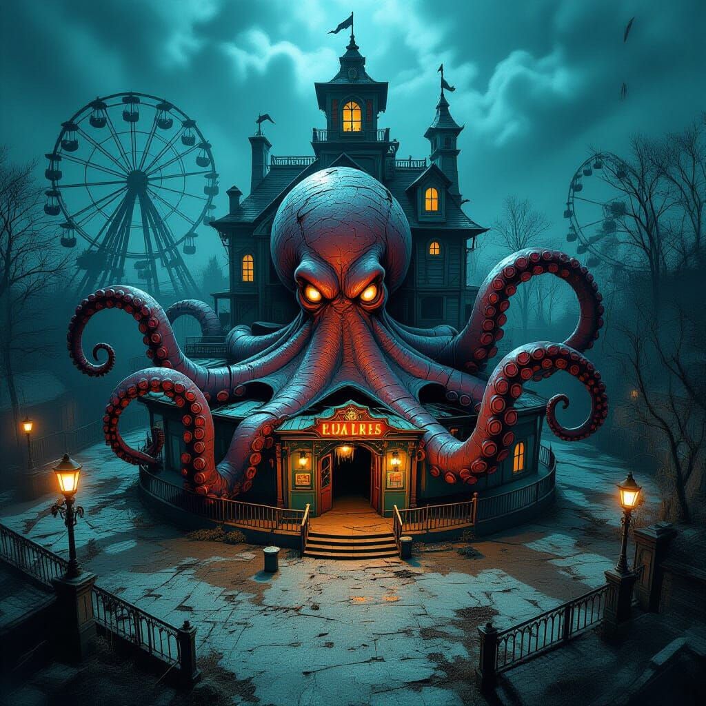 Supervillain's Secret Lab in Abandoned Amusement Park