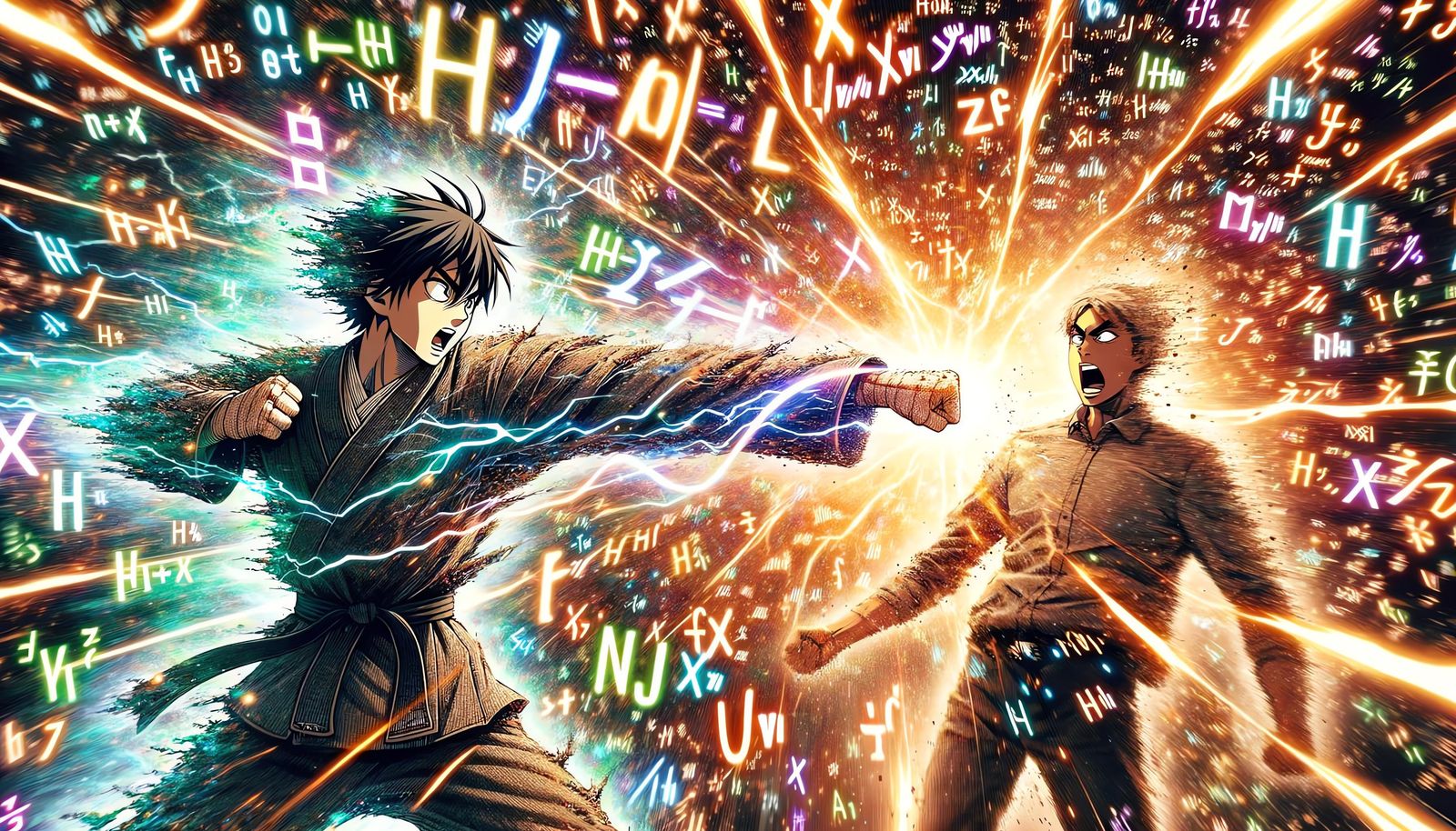 Anime Scene of Powerful Punch with Shockwave