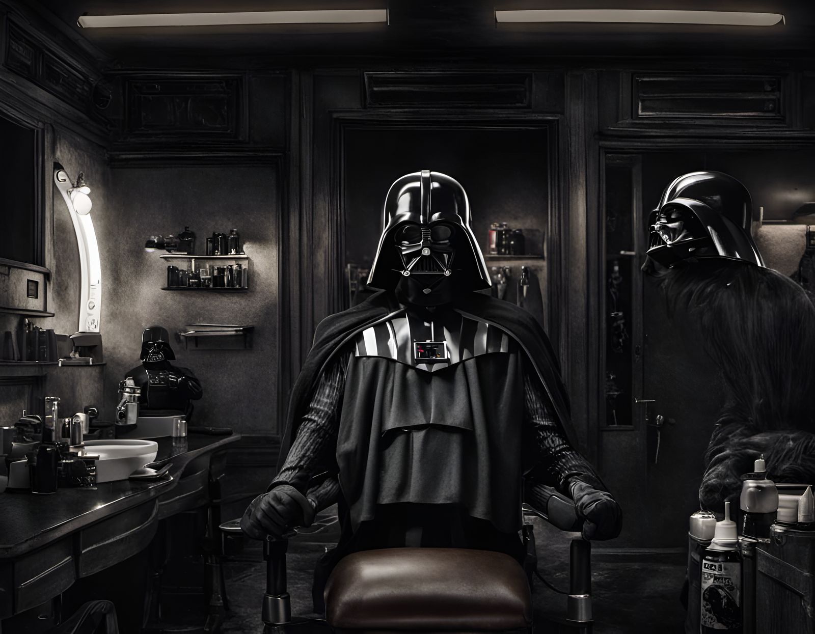 Darth Vader Runs a Barbershop: A Humorous Scene