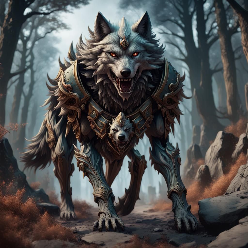 Humanoid Wolf: Death Personified in Matte Painting