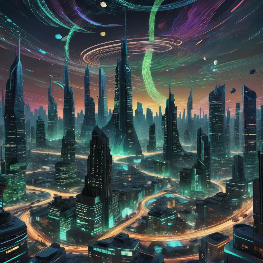 Cosmic Surrealism in Nyxoria City