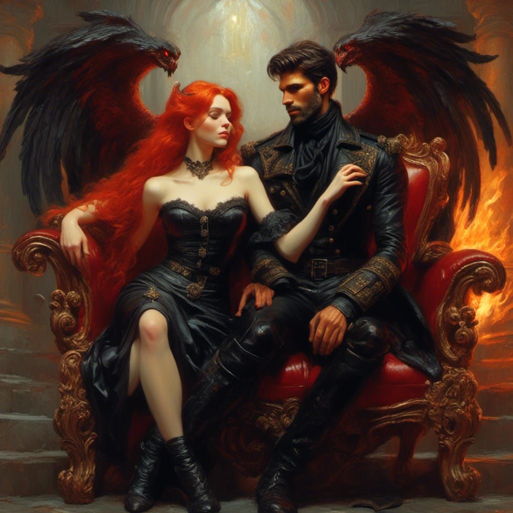 Devil Couple on Thrones in Daylight
