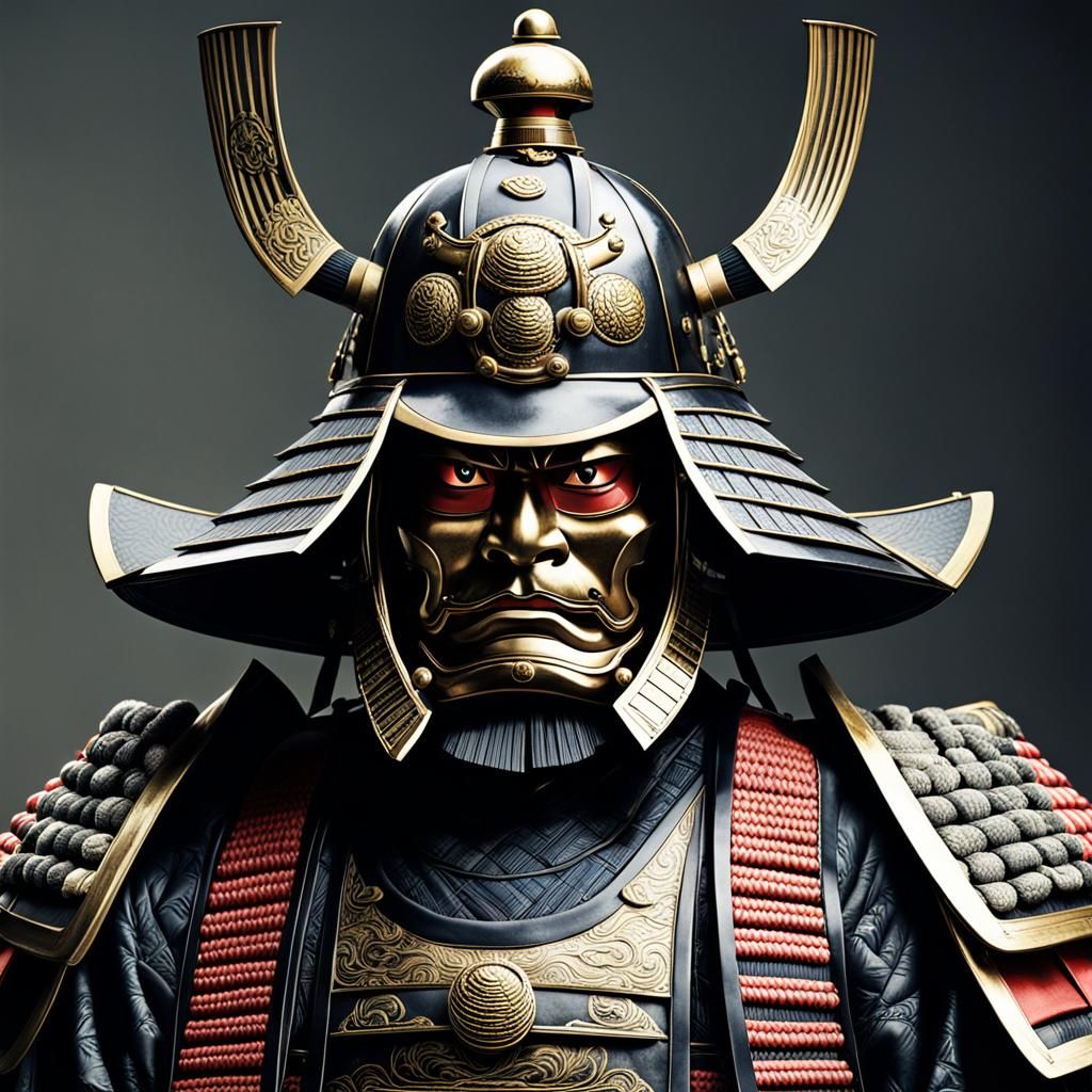 Fearsome Japanese Shogun with Samurai Helmet