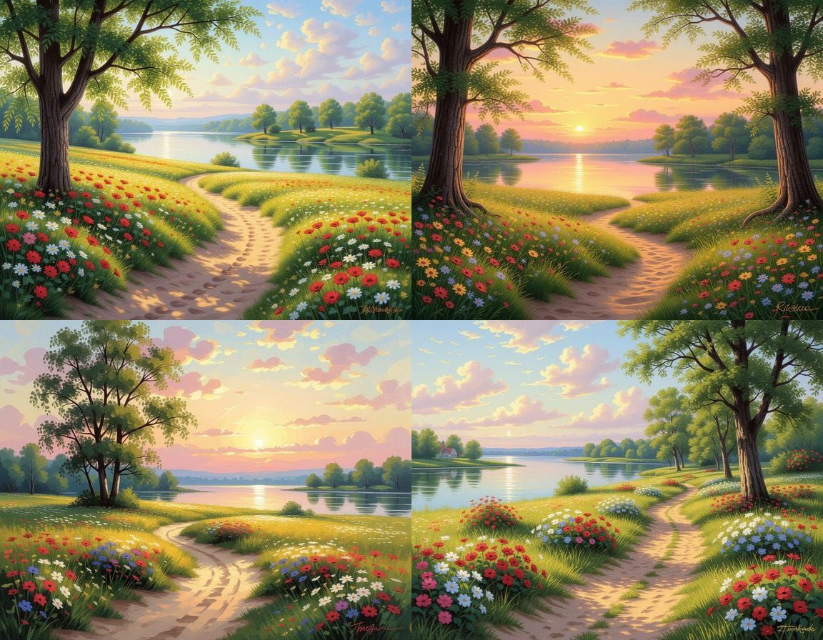 Picturesque Landscape With Sandy Path To Water