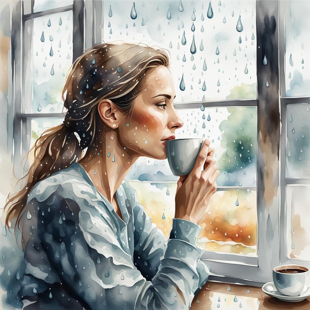 Woman with Teardrop: Contemporary Portrait Art