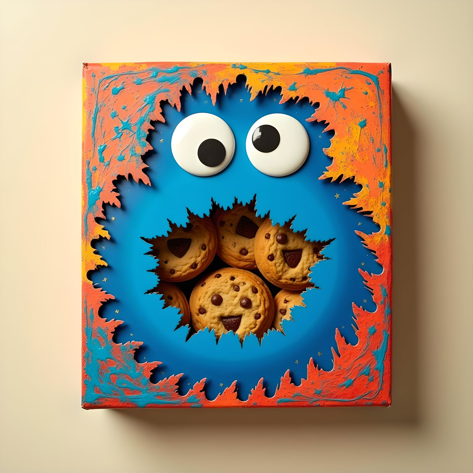 Cookie Monster Packaging: Abstract Art Design