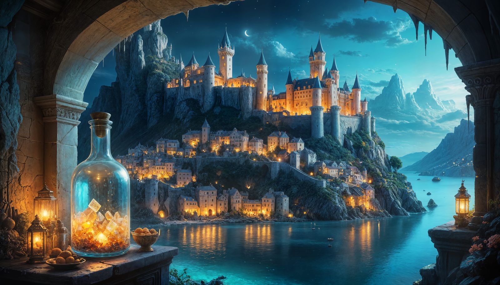 Glowing Fantasy Cities in Refrigerator, Magical Realism