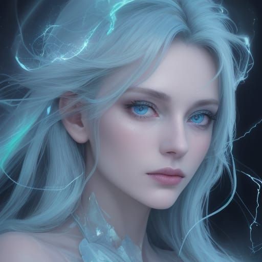 Ethereal European Beauty Radiates Triadic Colors in a Surrea...