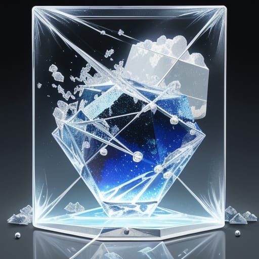 Futuristic Ice Crystal Masterpiece in Cel-Shaded Style