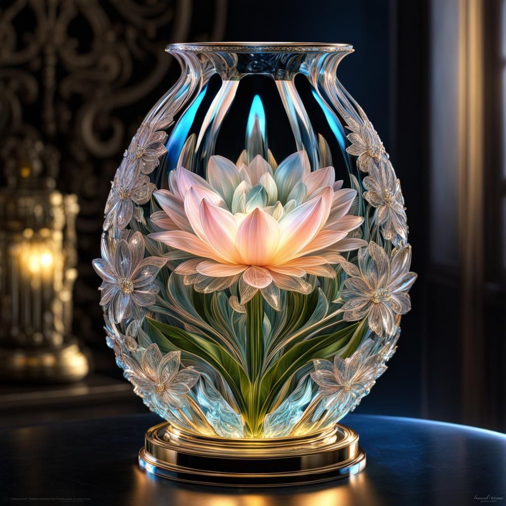 Luminescent Quantum Crystal Flower Vase