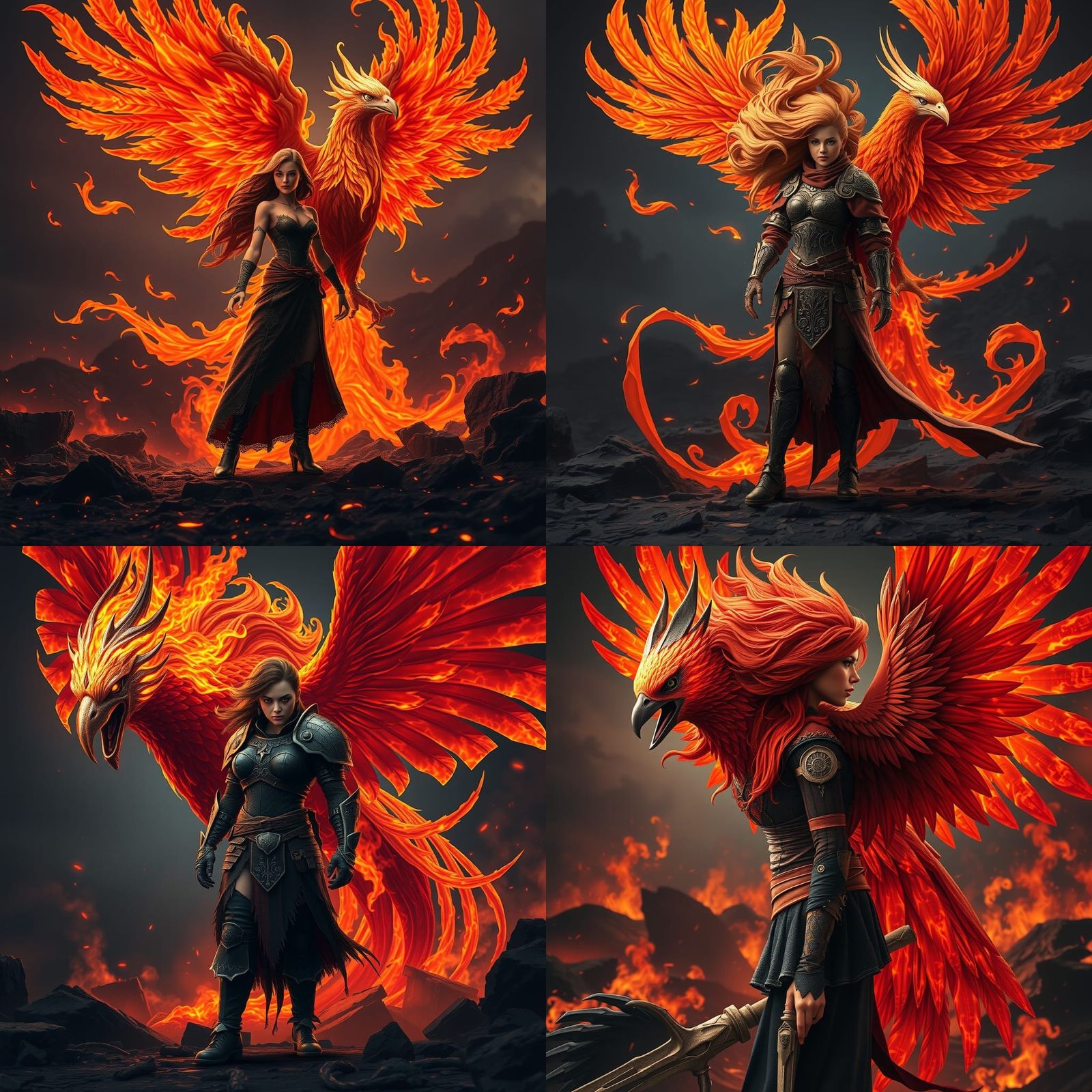 Fiery Heroine and Phoenix Ready for Battle