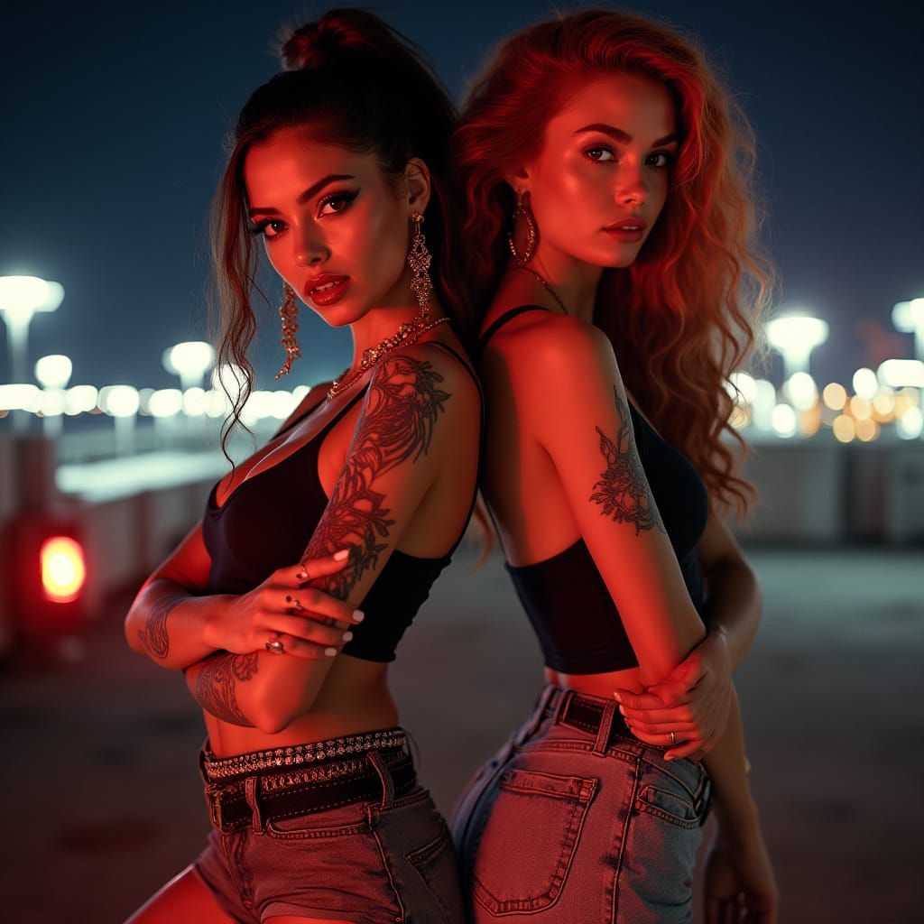Fierce Miami Goddesses Exude Confidence in Neon-Lit Rooftop ...