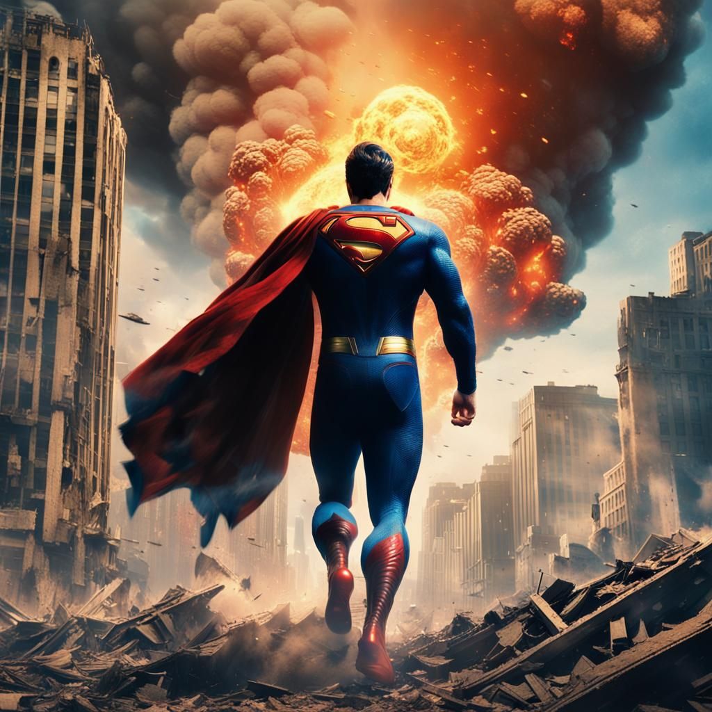 Superman Walks Away From Explosion in War-Torn City