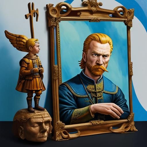 Surreal Medieval Lair with Van Gogh Stars, Hyperrealistic Ar...