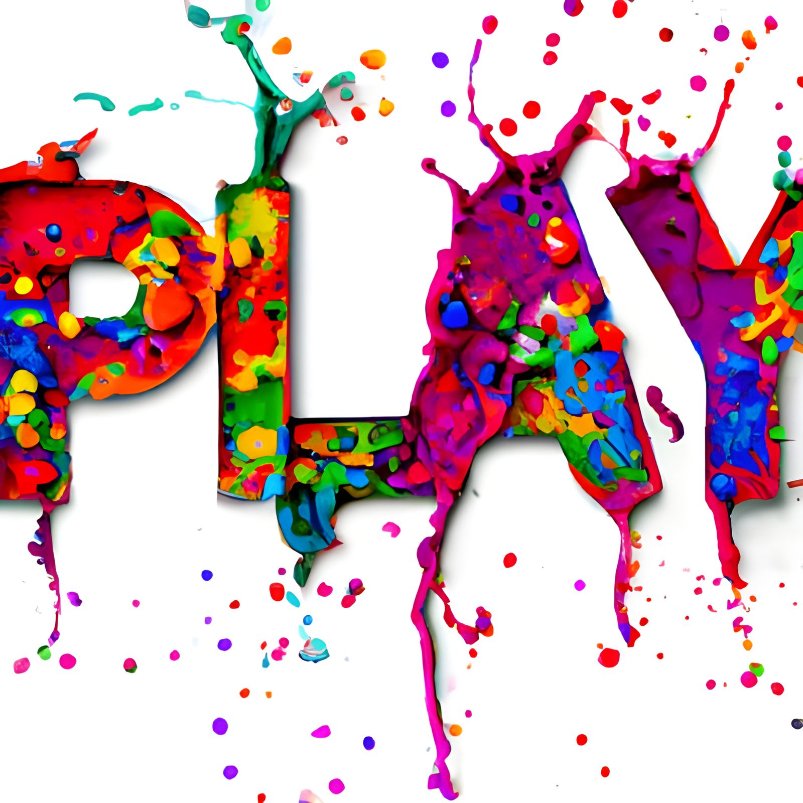 Colorful Block Letter Art: The Word "PLAY"