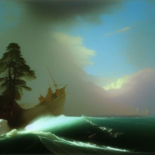 Romantic Mountain Landscape Painting