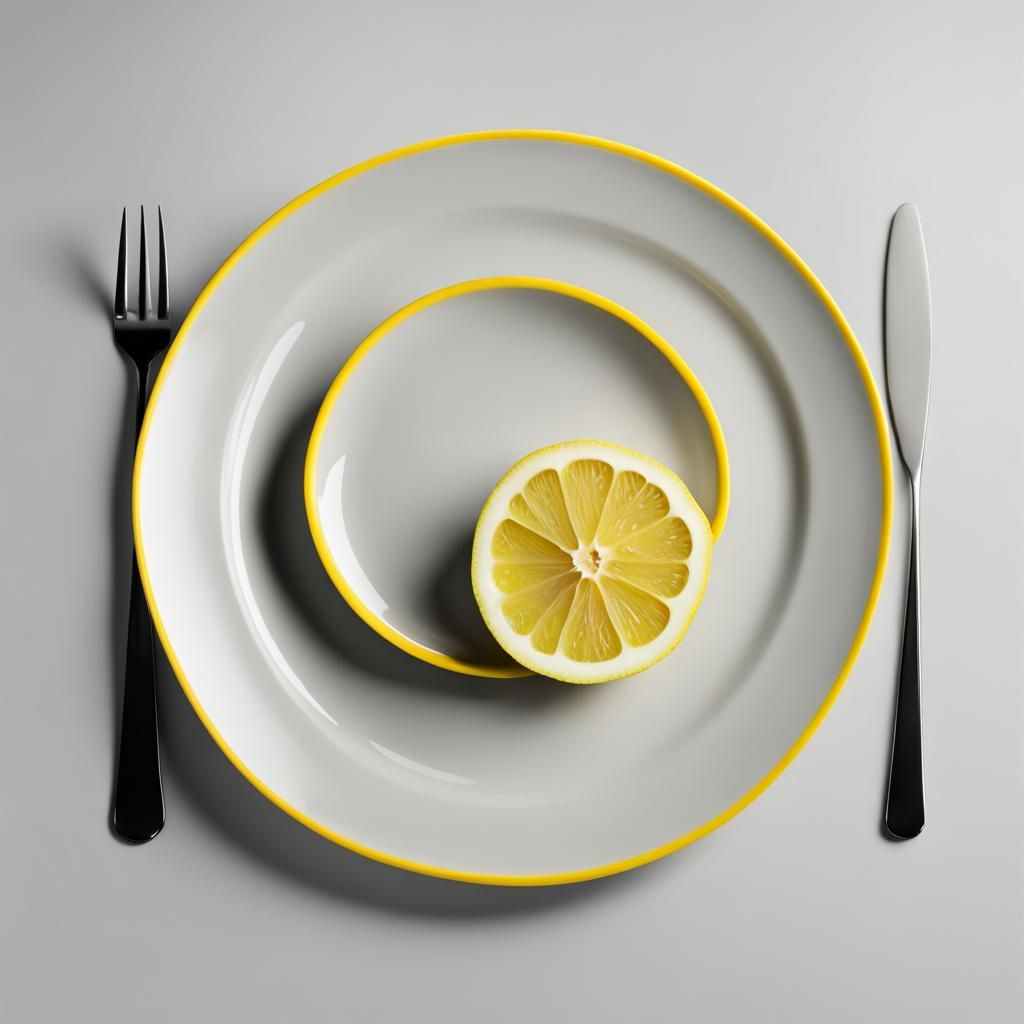 Halved Lemon Plate: A Minimalist Design