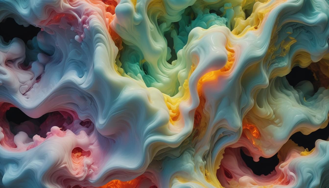 Minimalist Abstract Sculpture in Impasto Style