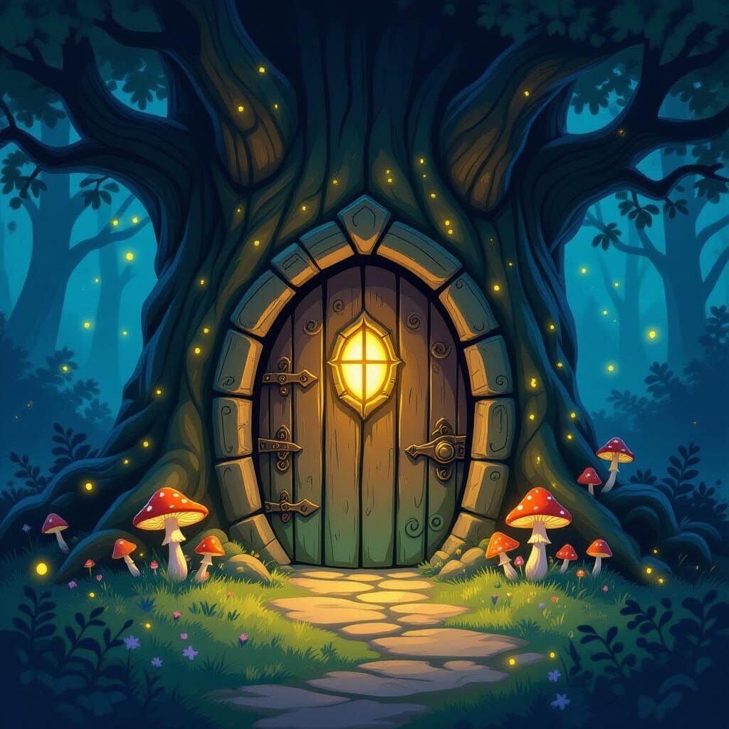 Enchanted Forest Door to Starlit Realm