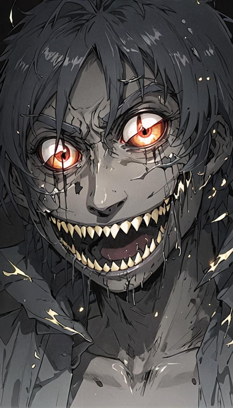 Friendly Black Ghost in Anime Style