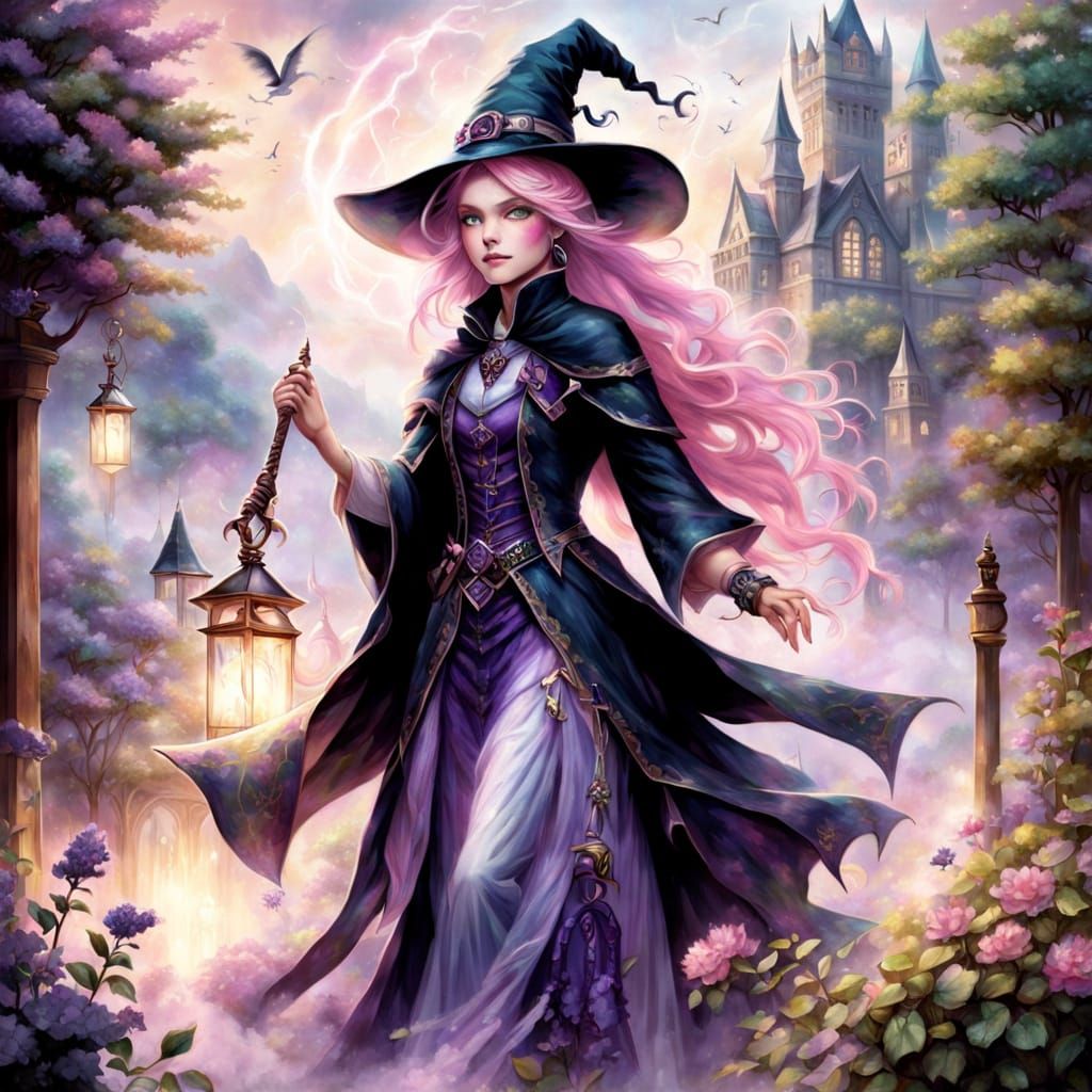 Mystical Fey Witch with Flirty Charm