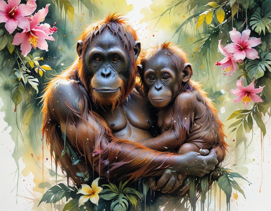 Motherly Love in Tropical Paradise