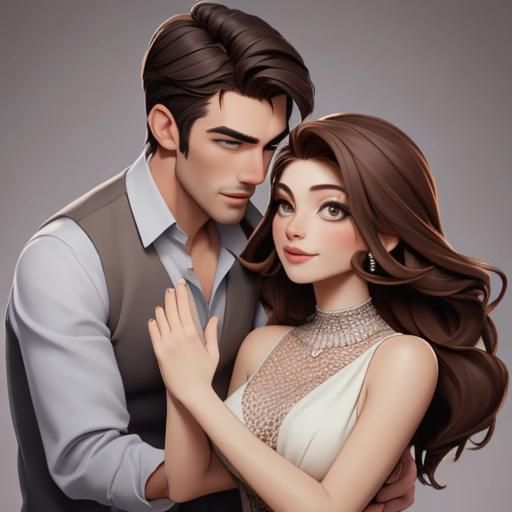 Romantic Embrace Between a Man and Woman