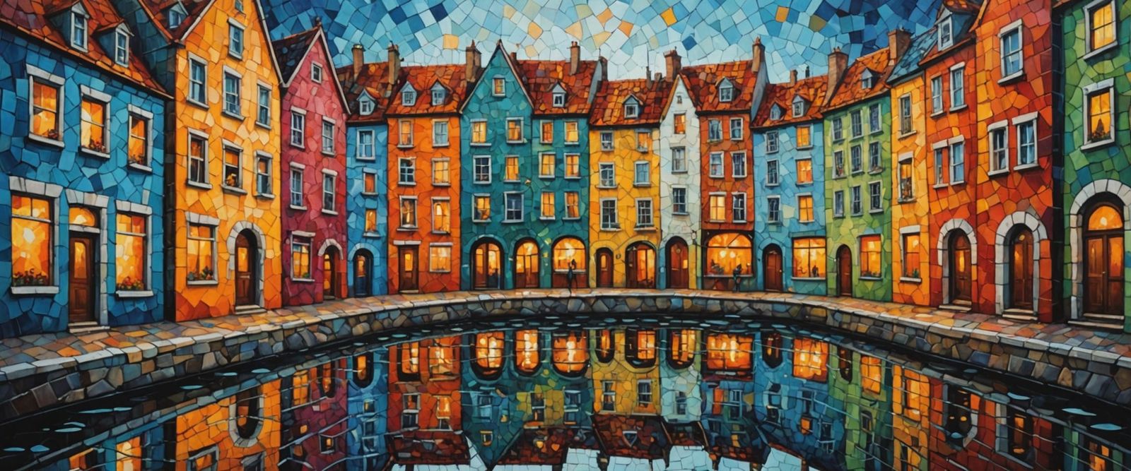 Stormy Cityscape in Impressionistic Impasto Style