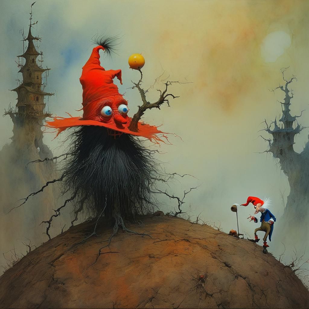 Rumpelstiltskin in Gouache and Watercolor Style